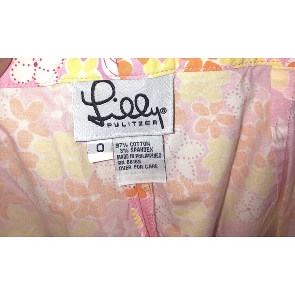 Lilly Pulitzer Pants Women's Size 0 Night Lights Pink Floral Firefly Print - Picture 4 of 6